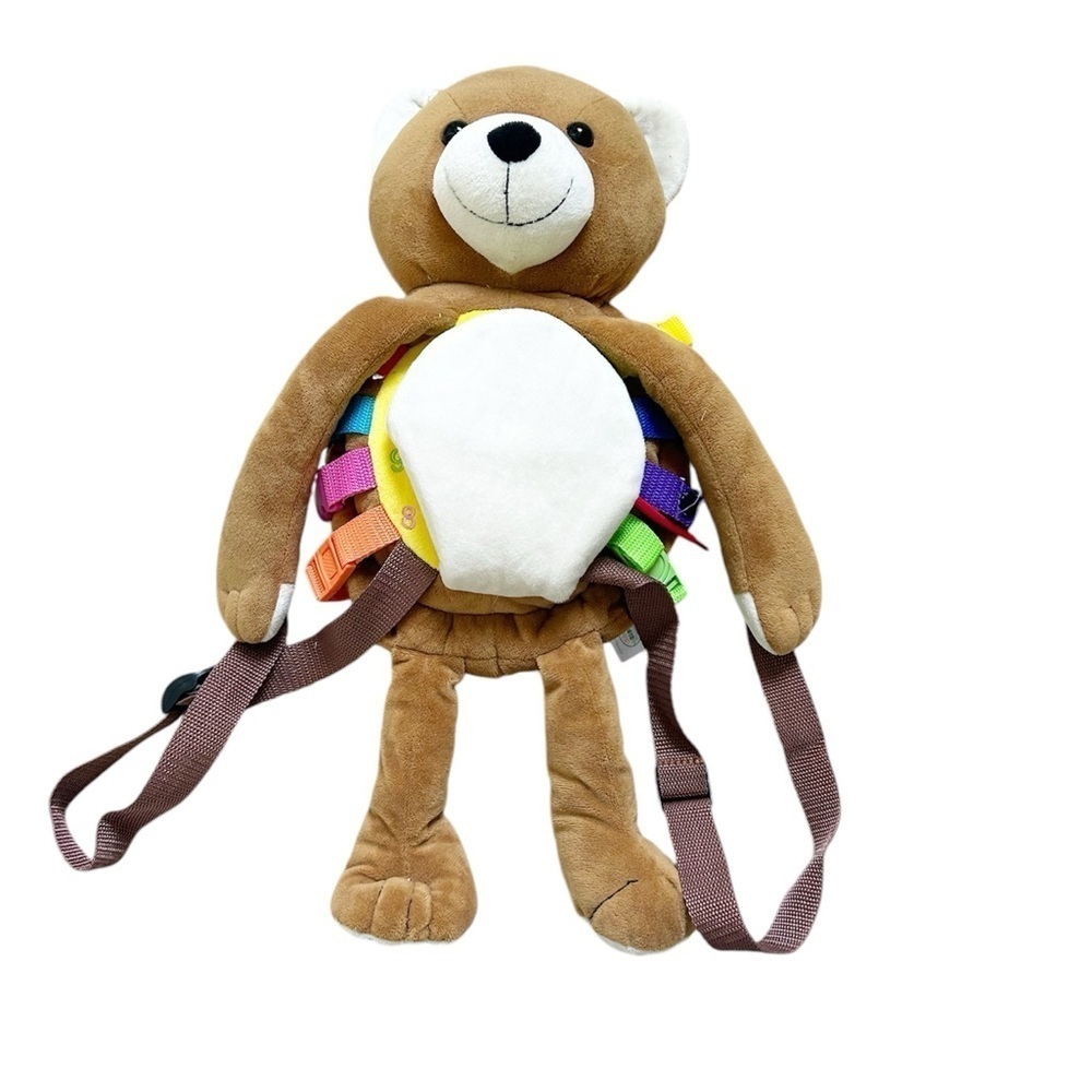 Interactive Bear Backpack 8 interactive snaps Clock Shoe activity Small pocket